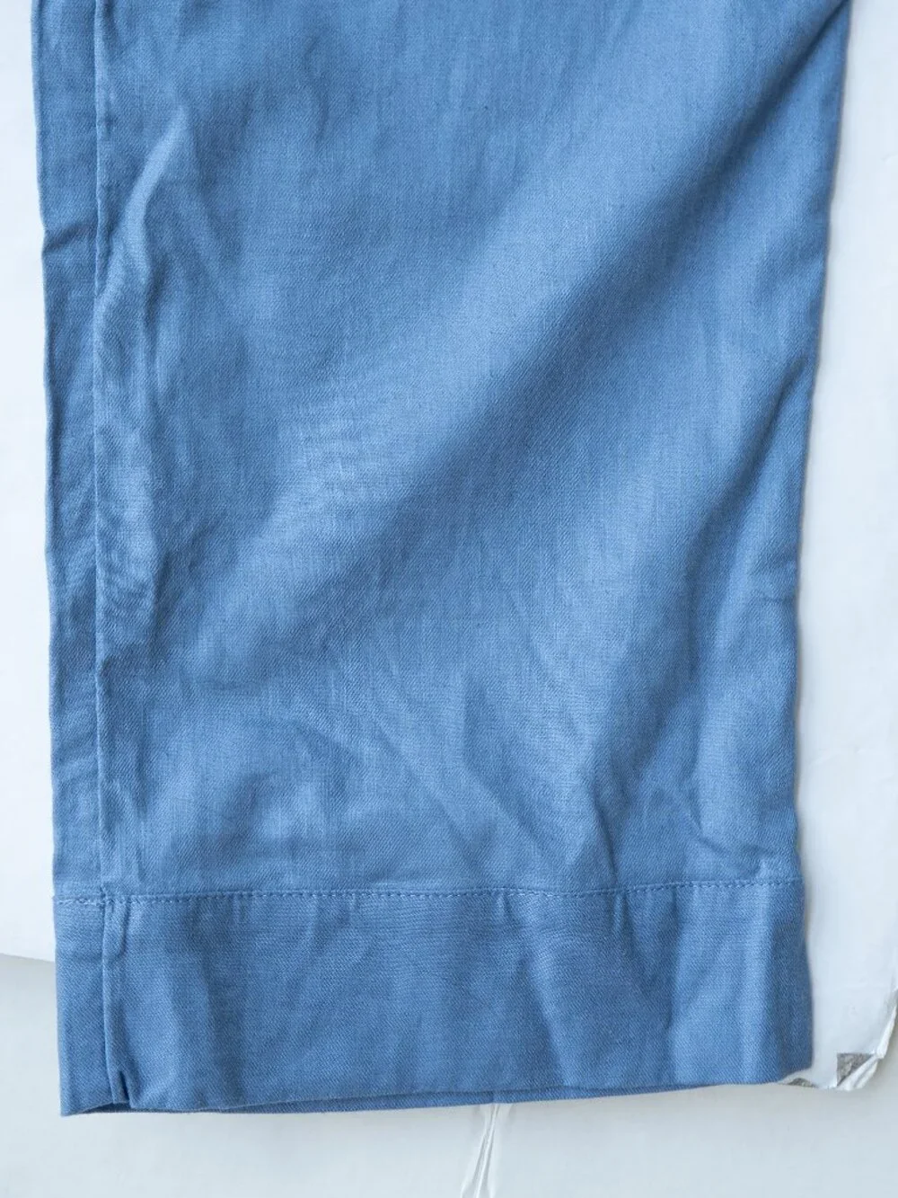 Banana Republic Straight Ankle Pants High Rise Linen Cotton Blend Blue Flowy